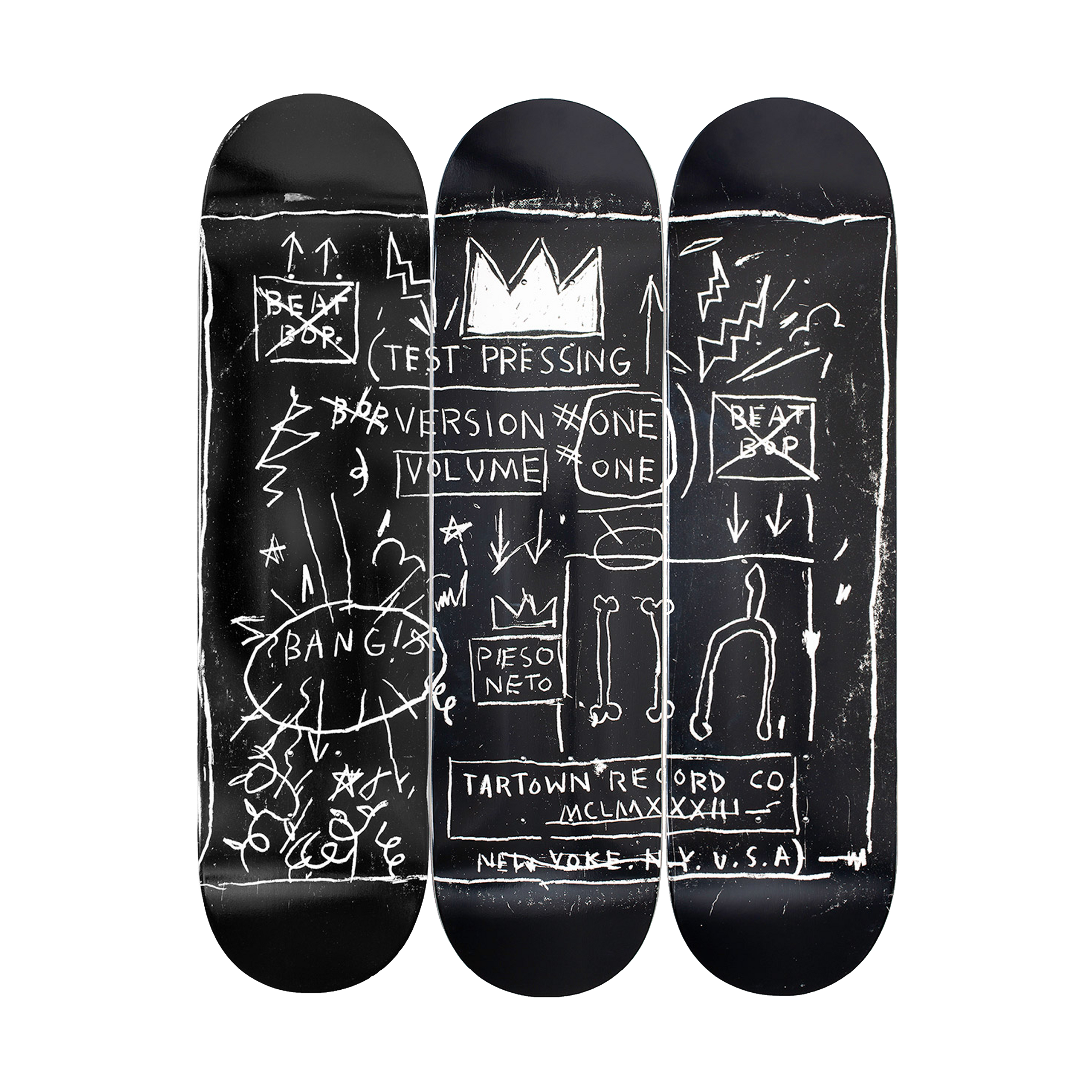 Basquiat "Beat Bop" Skateboard Deck, Set of 3