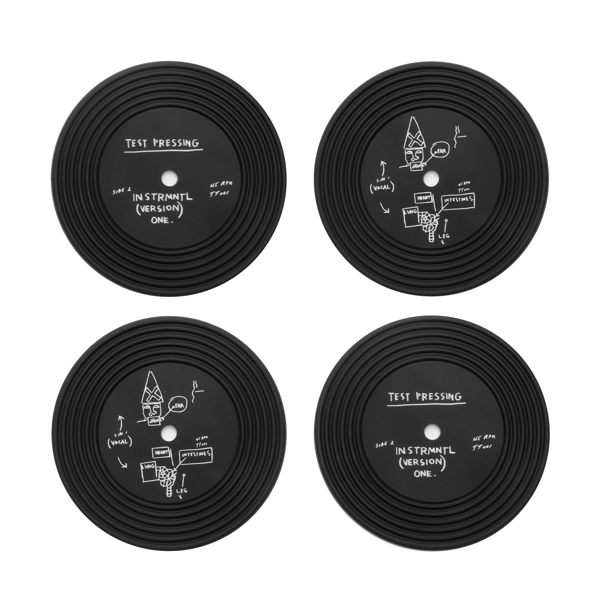 Basquiat “Beat Bop” PVC Rubber Coasters, set of 4