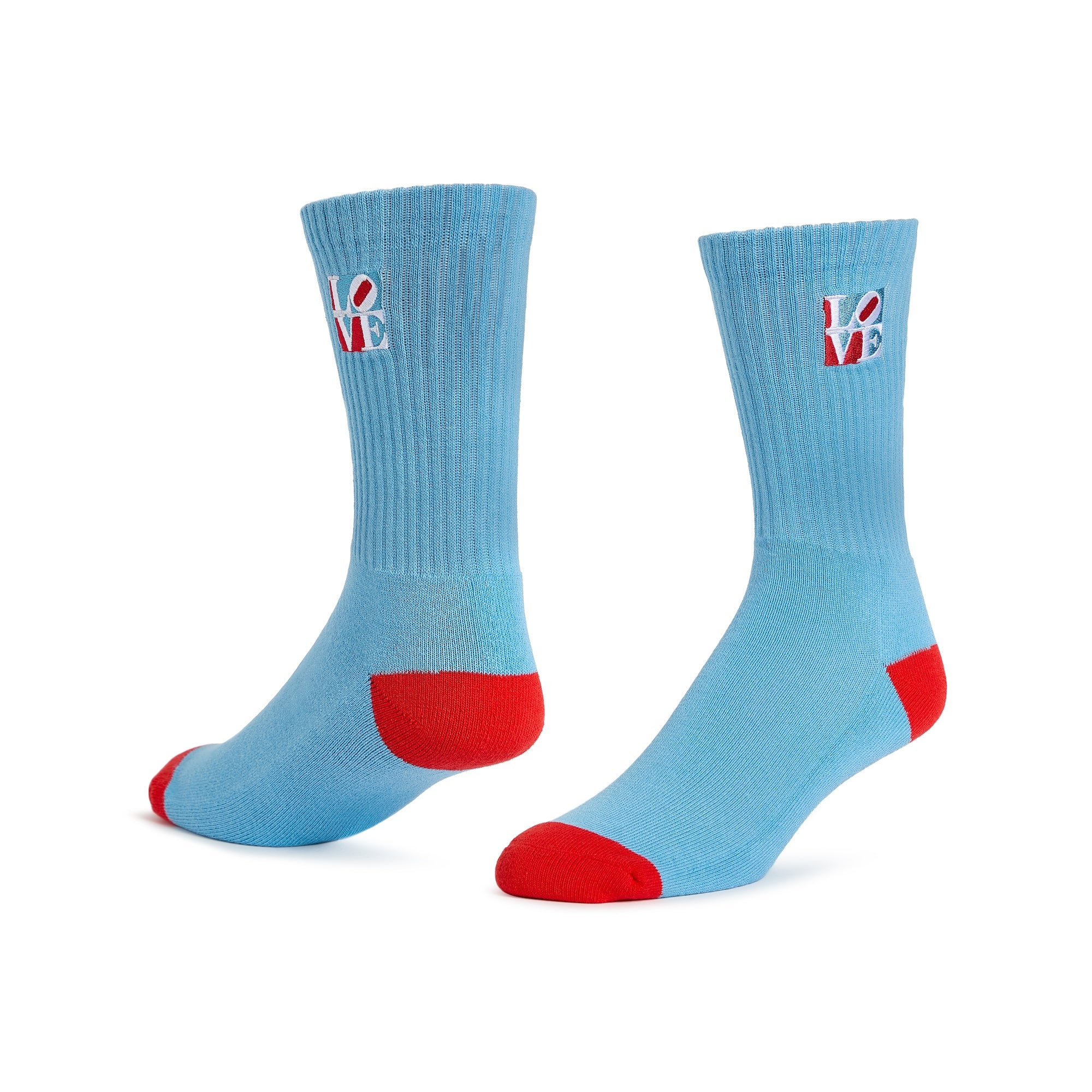 Robert Indiana "LOVE" Crew Socks, Blue