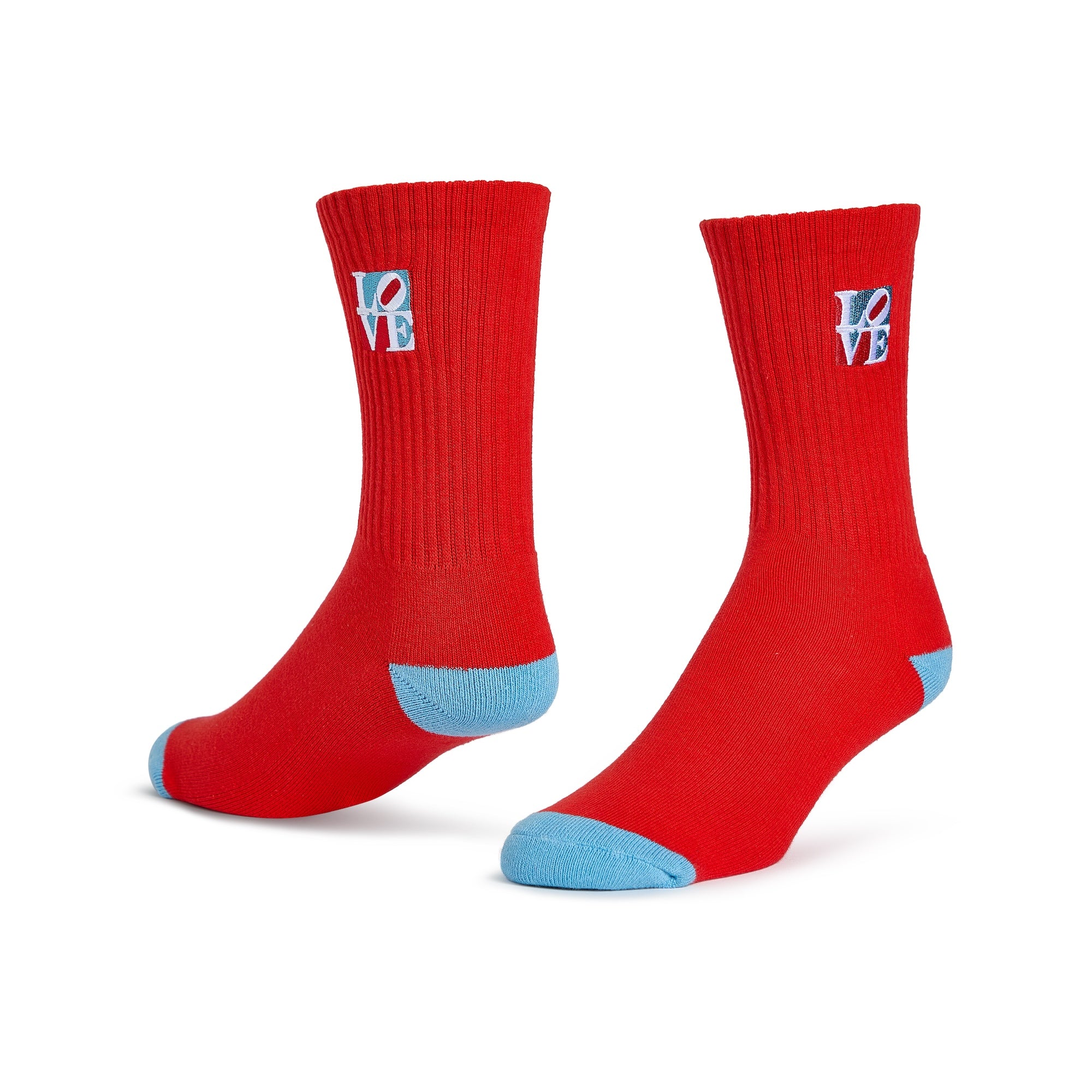 Robert Indiana "LOVE" Crew Socks, Red