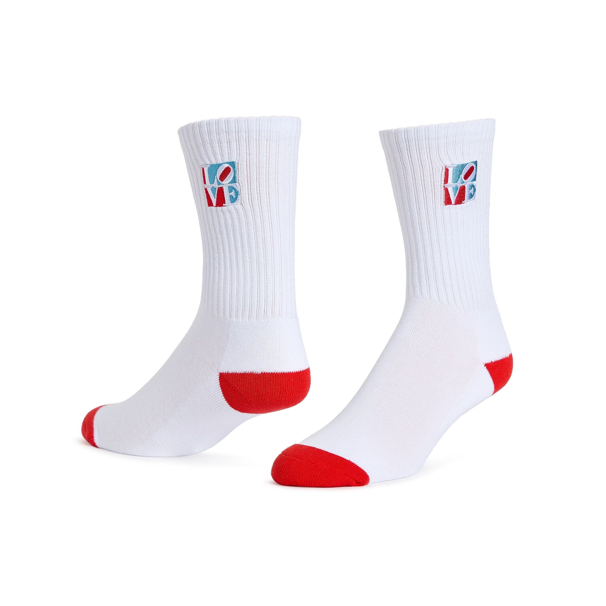 Robert Indiana "LOVE" Crew Socks, White