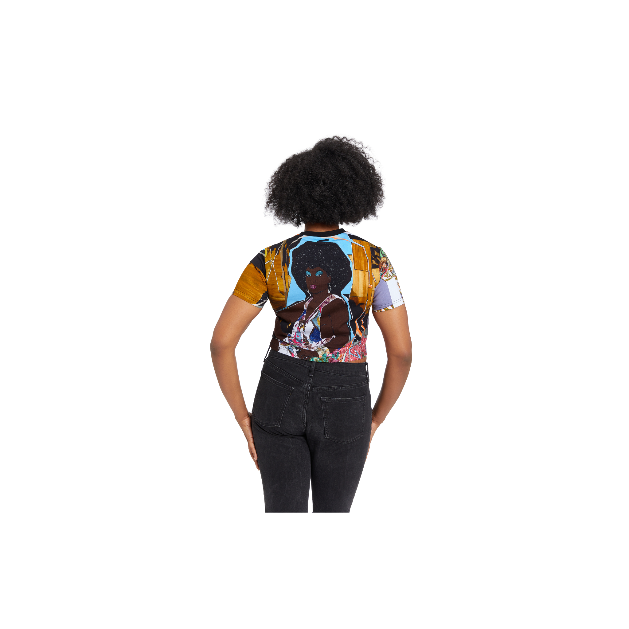 Mickalene Thomas “Trois Femme Noir” All-Over Print Cropped T-shirt