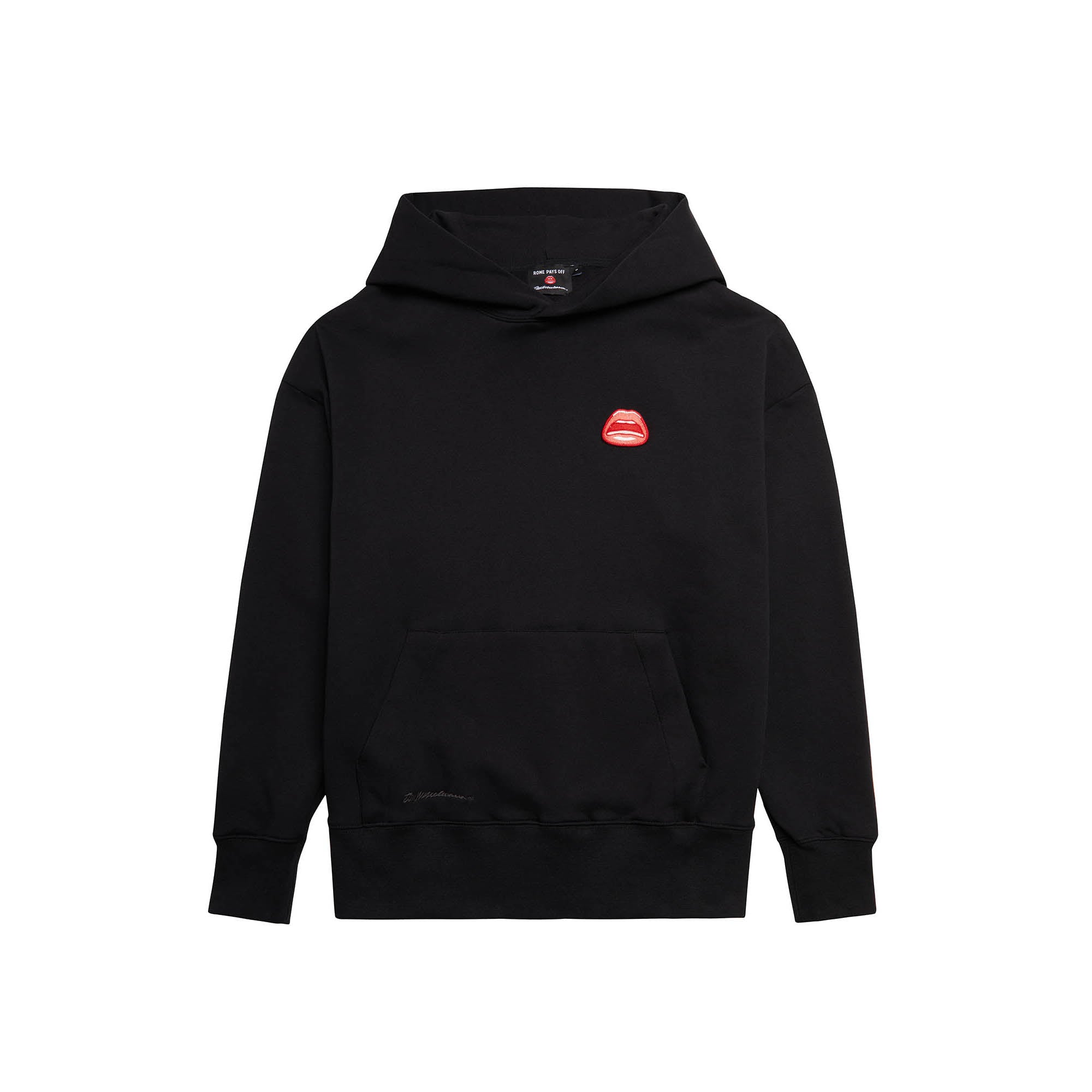 Tom Wesselmann “Mouth” Icon Patch Hoodie, Black (Unisex)