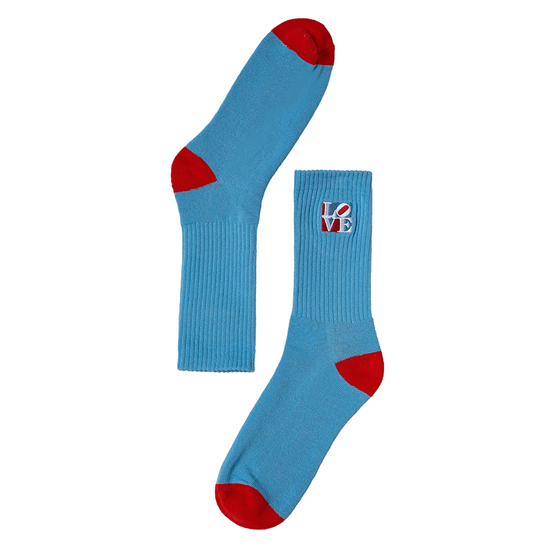 Robert Indiana "LOVE" Crew Socks, Blue