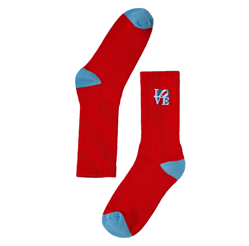 Robert Indiana "LOVE" Crew Socks, Red