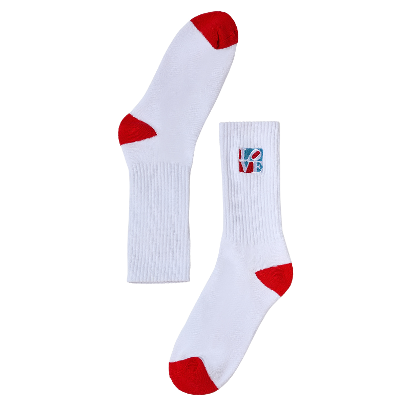 Robert Indiana "LOVE" Crew Socks, White